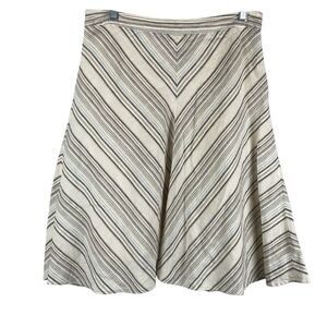 Banana Republic LINEN Vintage Y2K Chevron Striped Midi Skirt 4